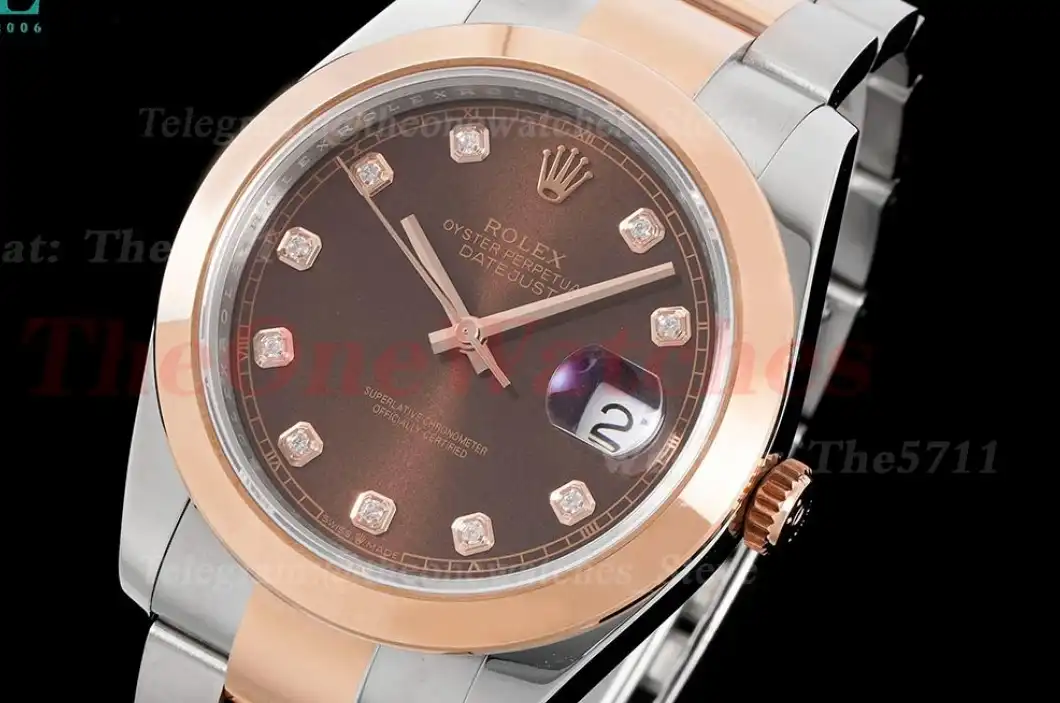 Datejust 126301 41mm Oyster 904L SS RG Brown Dia King VR3235