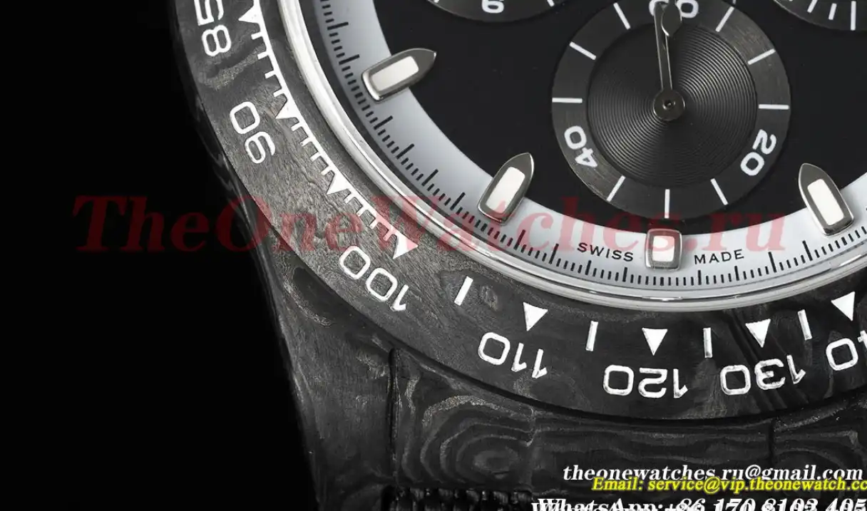 Daytona DIW 40mm Carbon NY Black White Dial QF SA4130