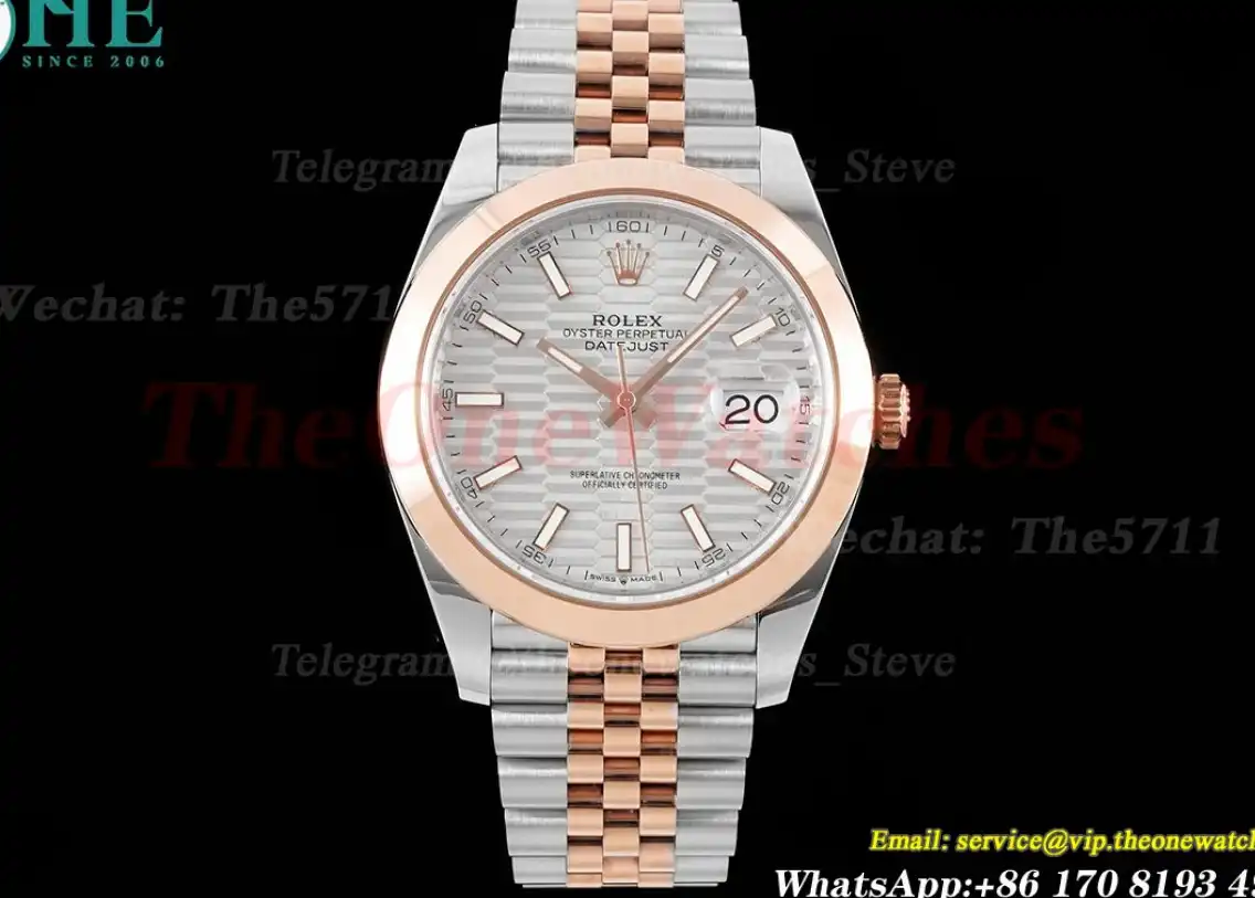 Datejust 126301 41mm Jubilee 904L SS RG Silver Stk King VR3235