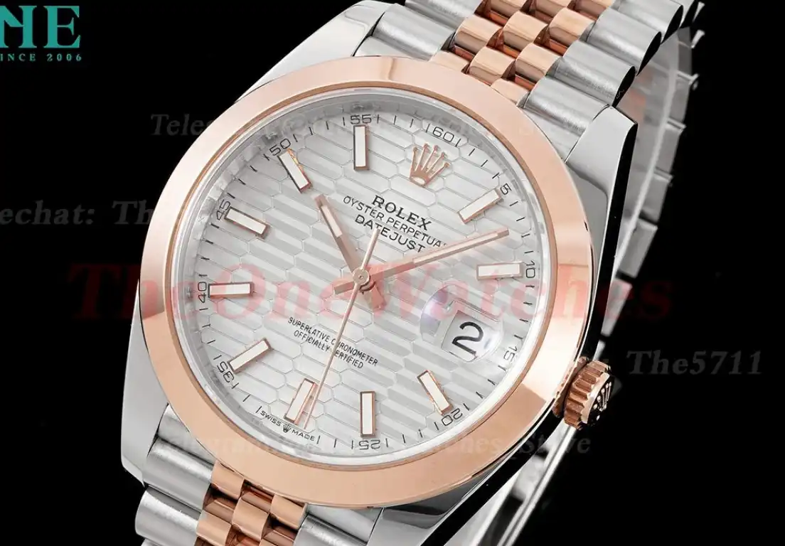 Datejust 126301 41mm Jubilee 904L SS RG Silver Stk King VR3235