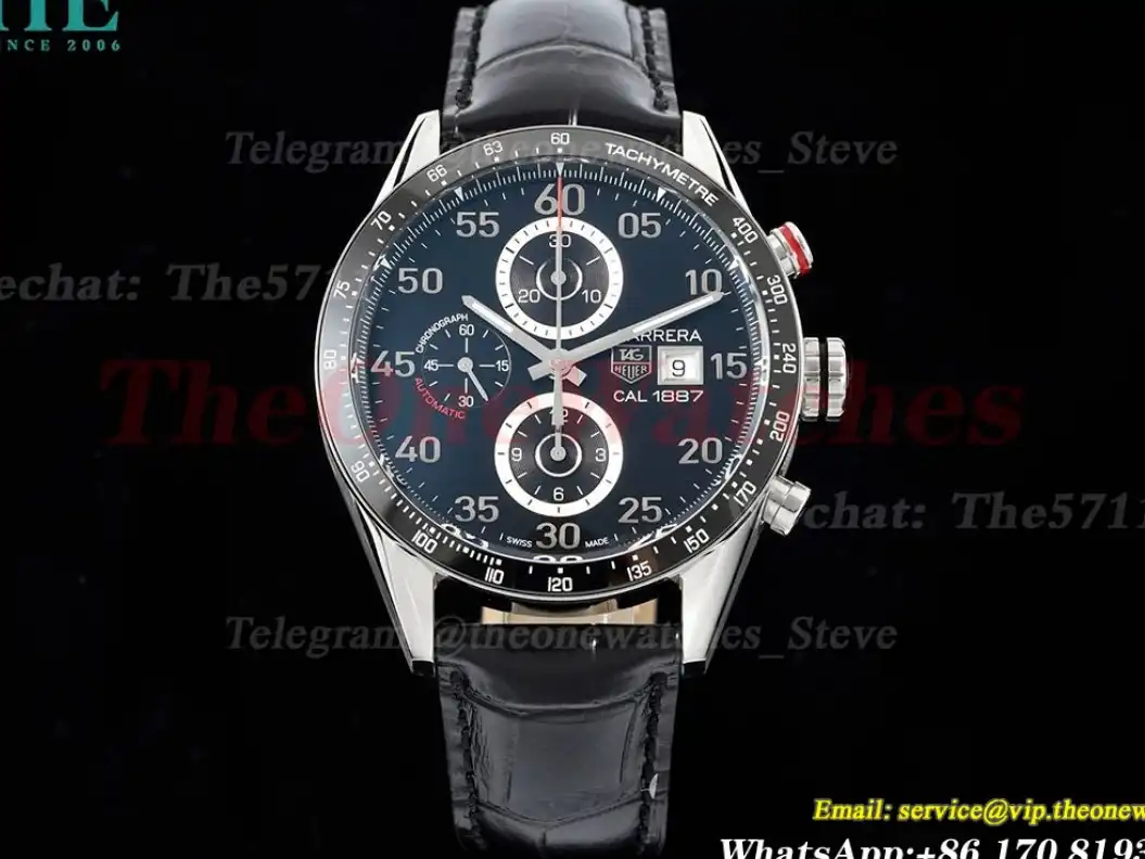 Carrera Heuer 43mm SS LE Black Num V6F A1887