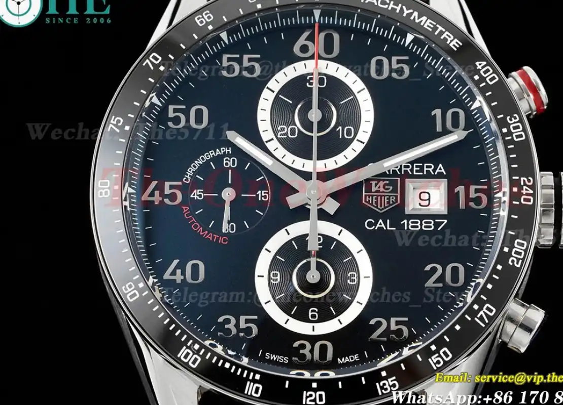 Carrera Heuer 43mm SS LE Black Num V6F A1887