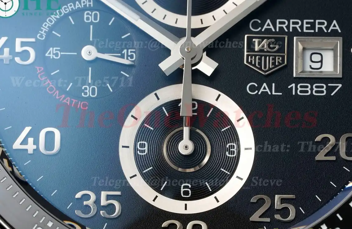 Carrera Heuer 43mm SS LE Black Num V6F A1887