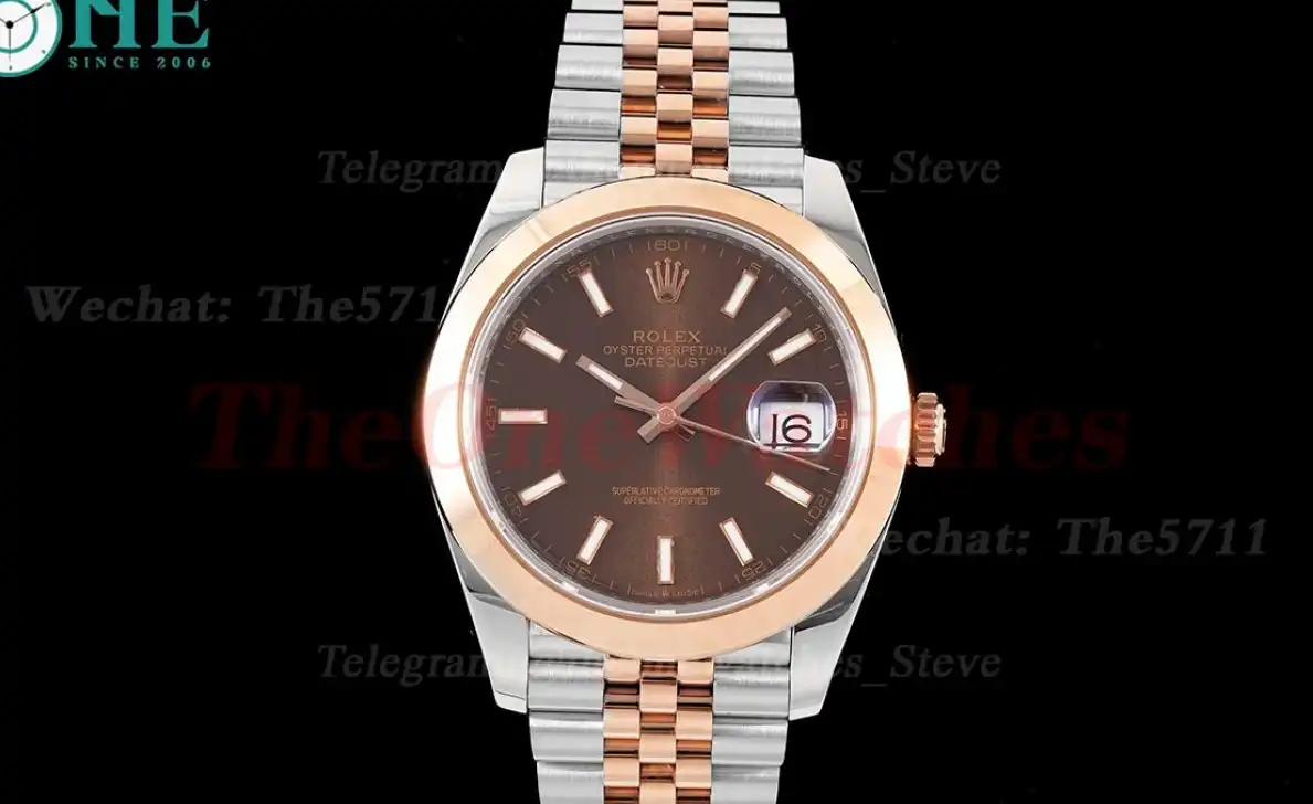 Datejust 126301 41mm Jubilee 904L SS RG Brown Stk King VR3235