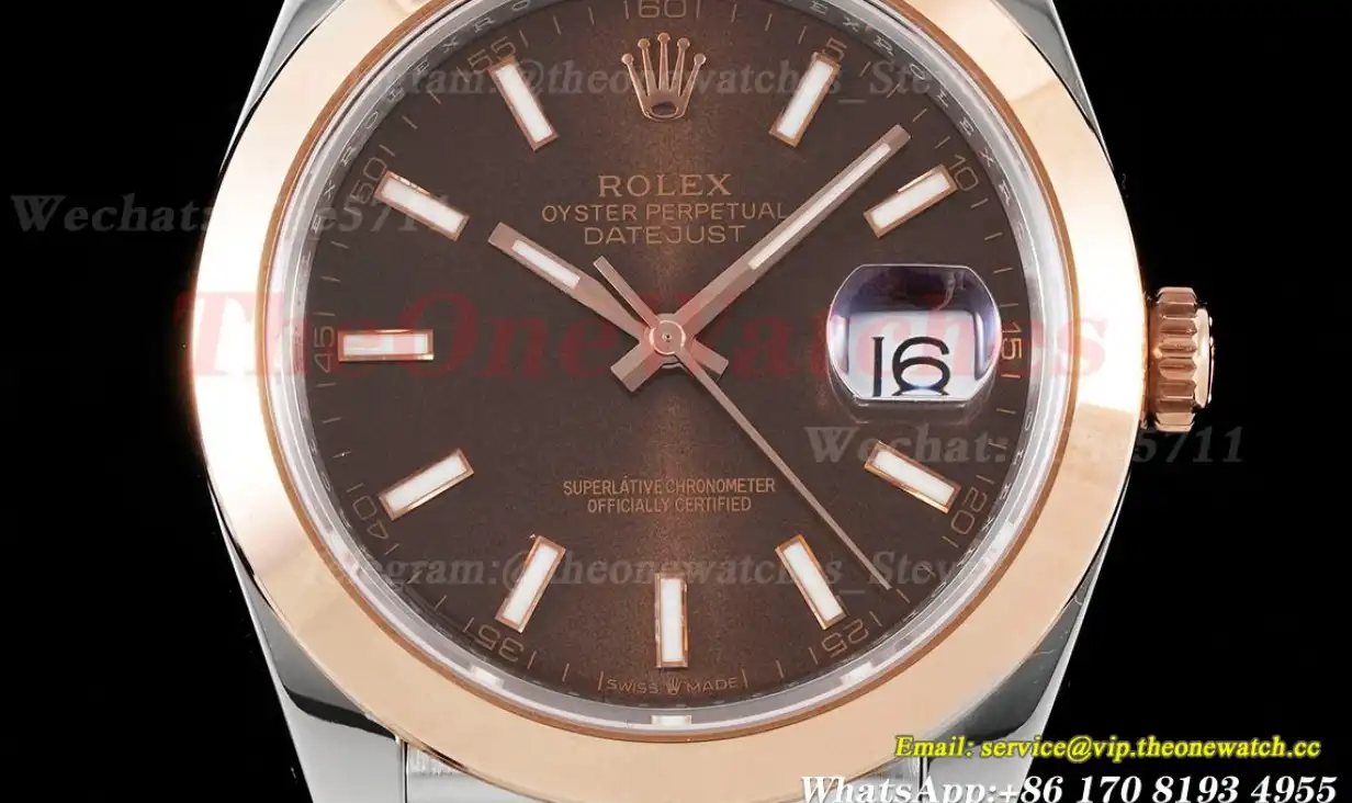 Datejust 126301 41mm Jubilee 904L SS RG Brown Stk King VR3235