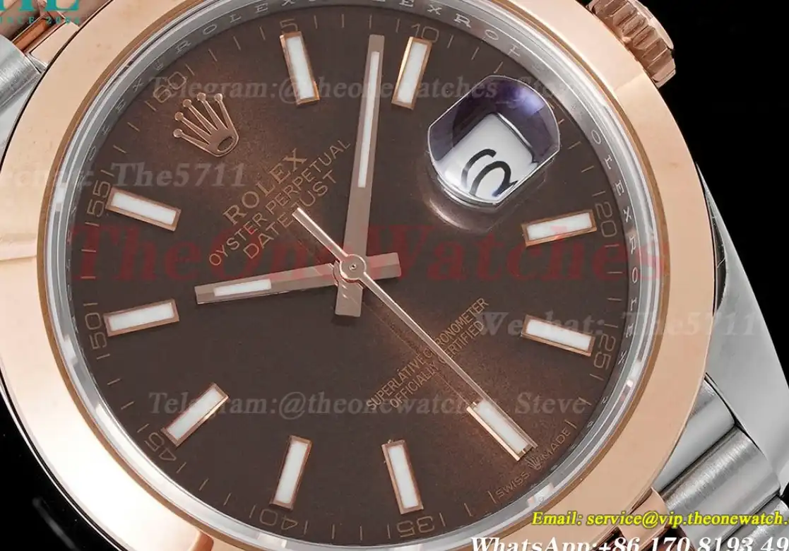 Datejust 126301 41mm Jubilee 904L SS RG Brown Stk King VR3235