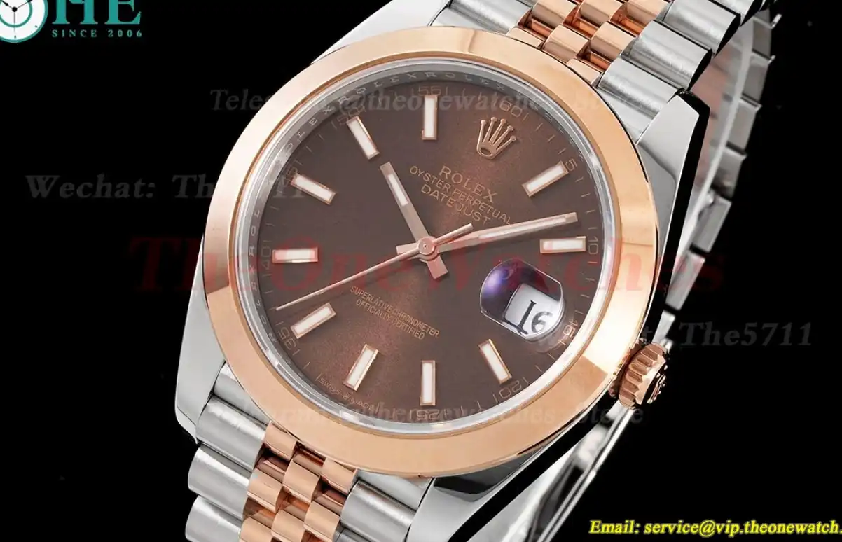 Datejust 126301 41mm Jubilee 904L SS RG Brown Stk King VR3235