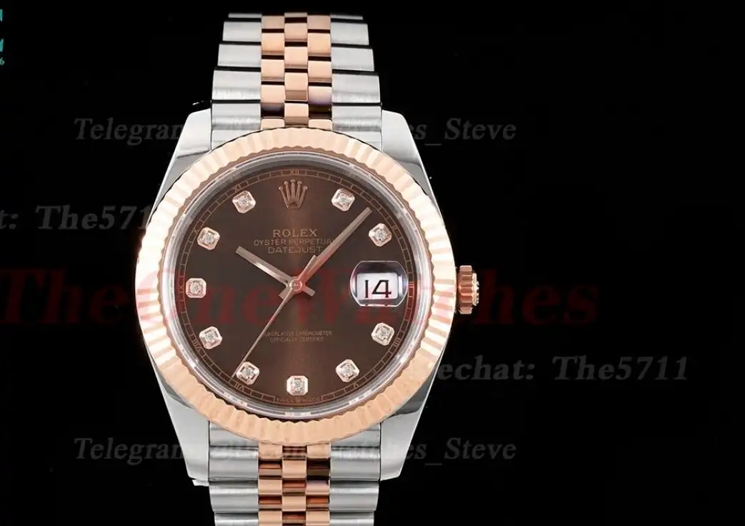 Datejust 126331 41mm Jubilee 904L SS RG Brown Dia King VR3235