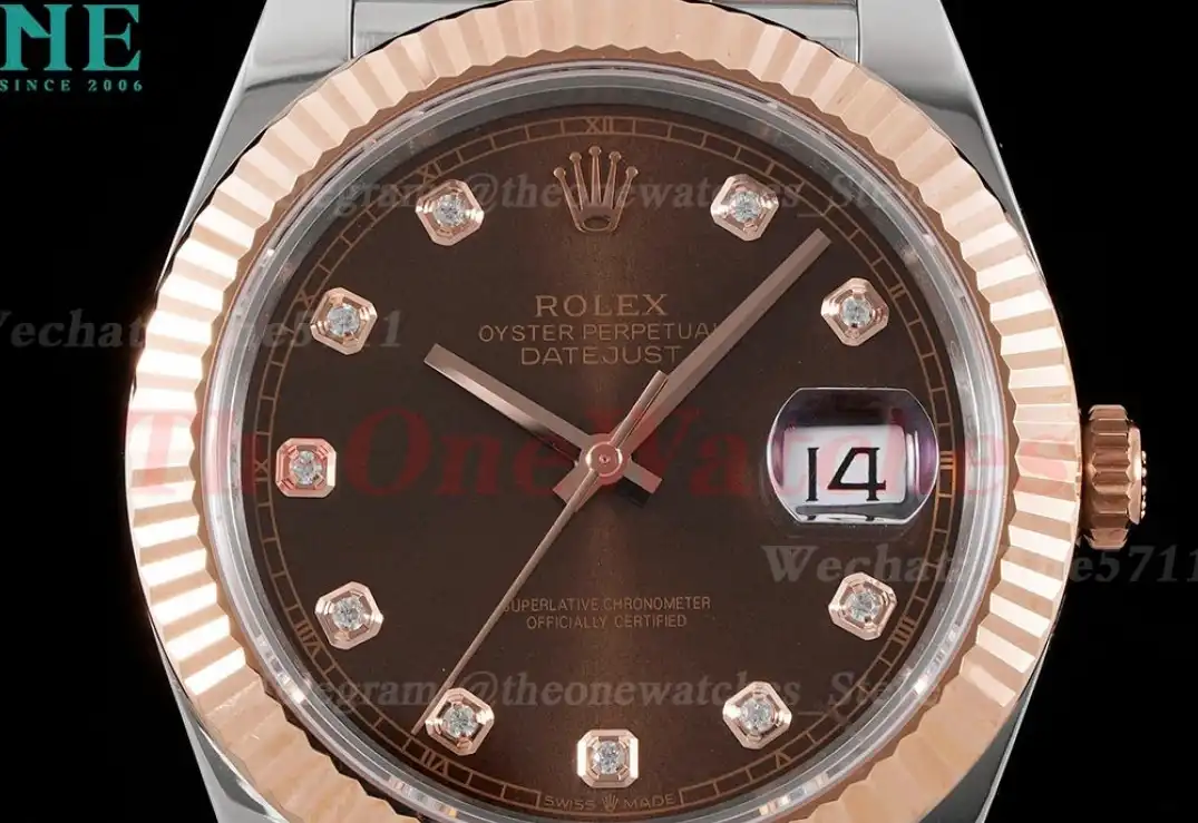 Datejust 126331 41mm Jubilee 904L SS RG Brown Dia King VR3235