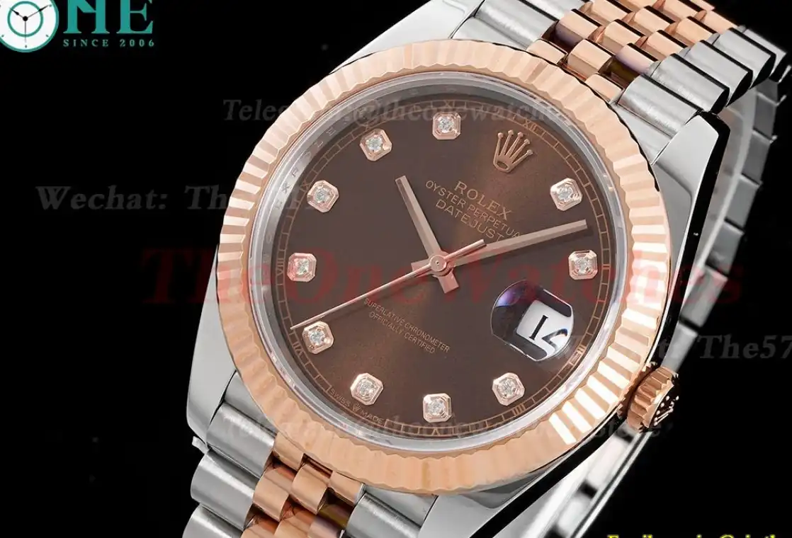 Datejust 126331 41mm Jubilee 904L SS RG Brown Dia King VR3235