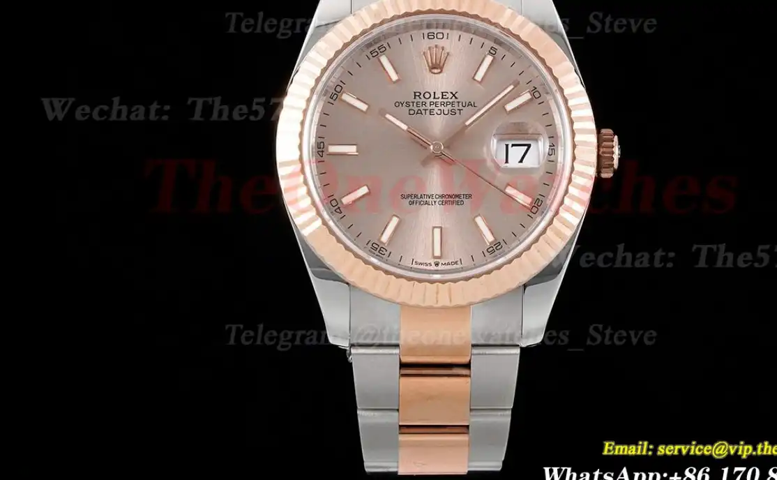 Datejust 126331 41mm Oyster 904L SS RG Rose Stk King VR3235