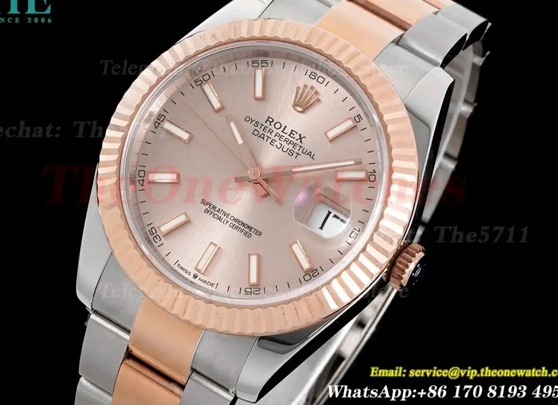 Datejust 126331 41mm Oyster 904L SS RG Rose Stk King VR3235