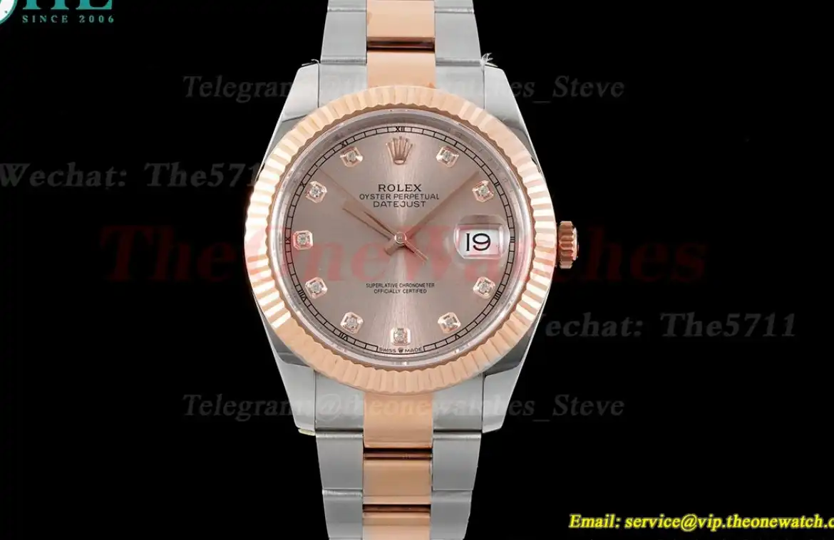 Datejust 126331 41mm Oyster 904L SS RG Rose Dia King VR3235