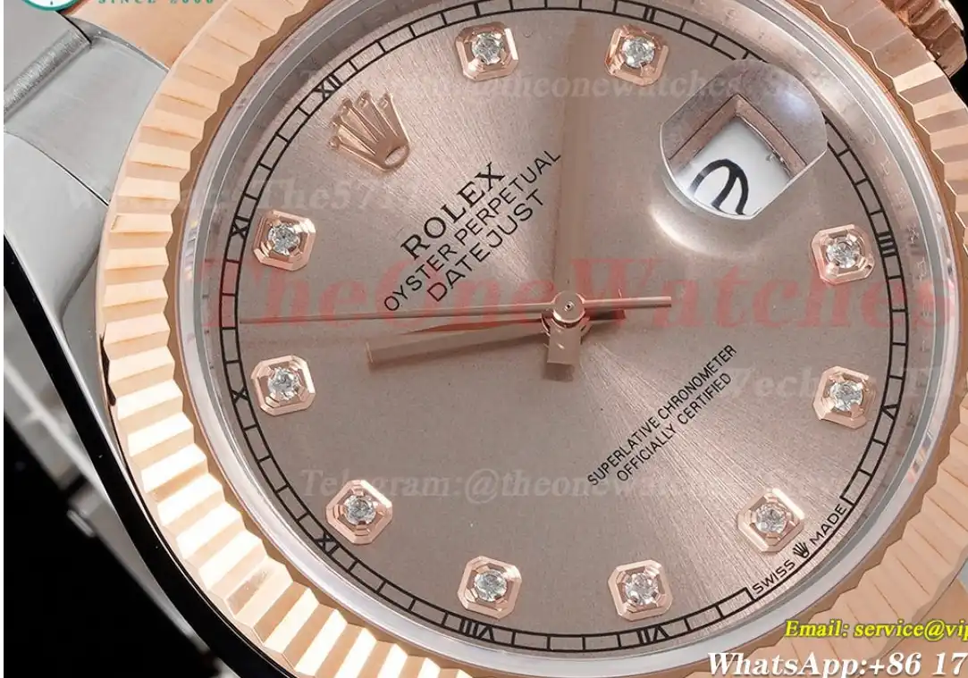 Datejust 126331 41mm Oyster 904L SS RG Rose Dia King VR3235