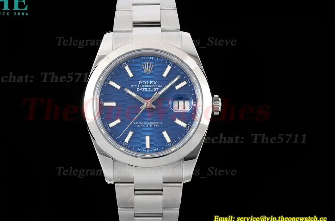 Datejust 126300 41mm Oyster 904L SS SS Blue Stk King VR3235