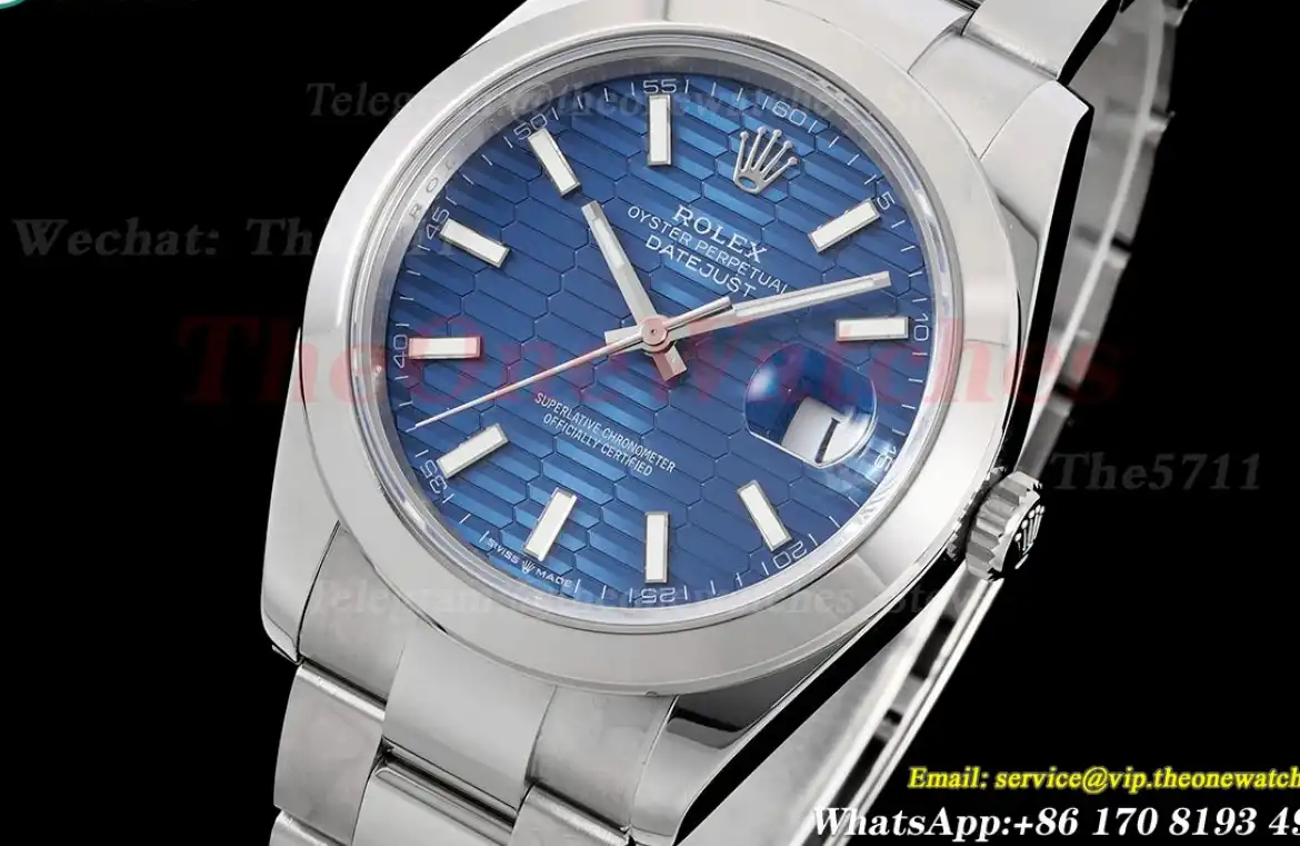 Datejust 126300 41mm Oyster 904L SS SS Blue Stk King VR3235