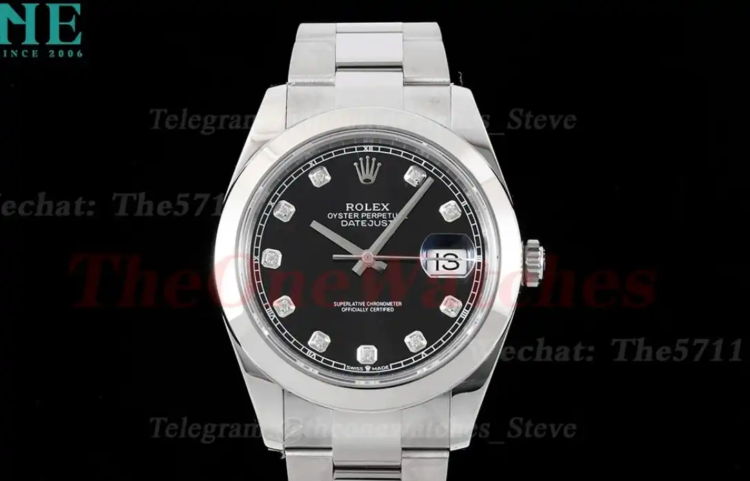 Datejust 126300 41mm Oyster 904L SS SS Black Dia King VR3235