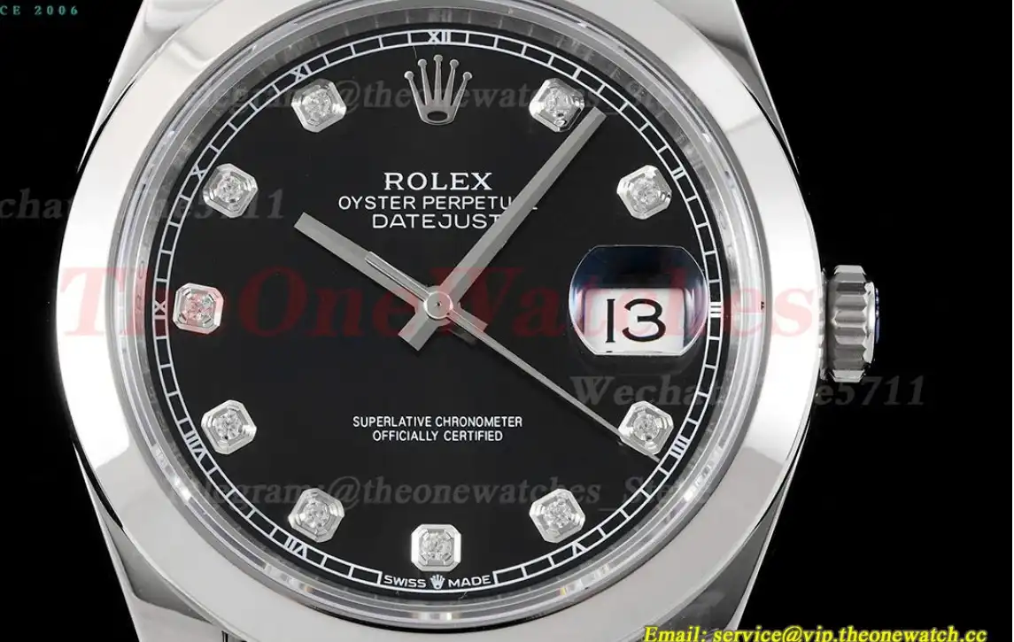 Datejust 126300 41mm Oyster 904L SS SS Black Dia King VR3235