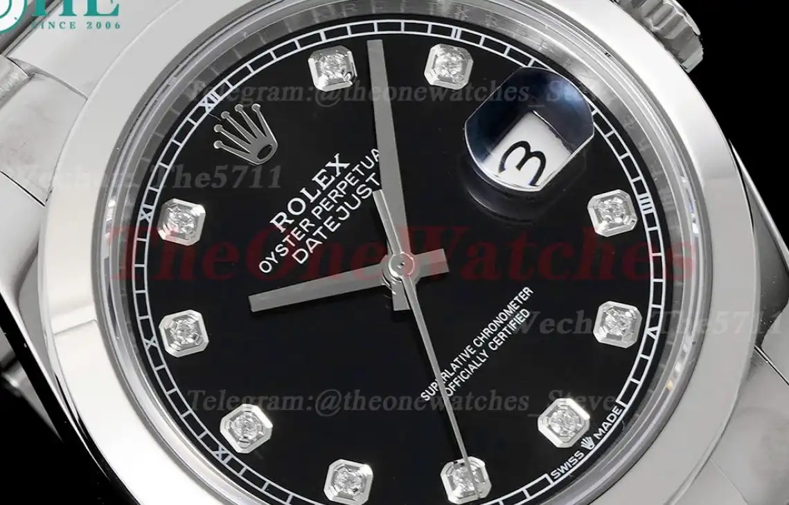 Datejust 126300 41mm Oyster 904L SS SS Black Dia King VR3235