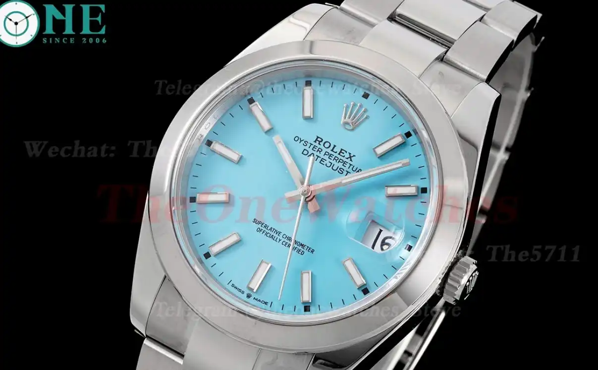 Datejust 126300 41mm Oyster 904L SS SS Tiffany Blue Dial King VR3235