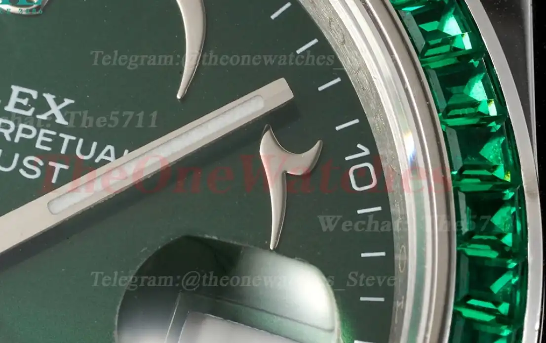 Datejust 41mm Gems bezel Green Arabic SS SS Jubilee 904L DIW A3235