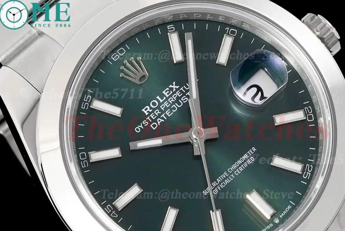 Datejust 126300 41mm Oyster 904L SS SS Green Stk King VR3235