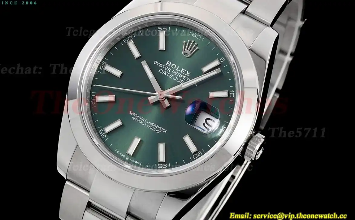 Datejust 126300 41mm Oyster 904L SS SS Green Stk King VR3235