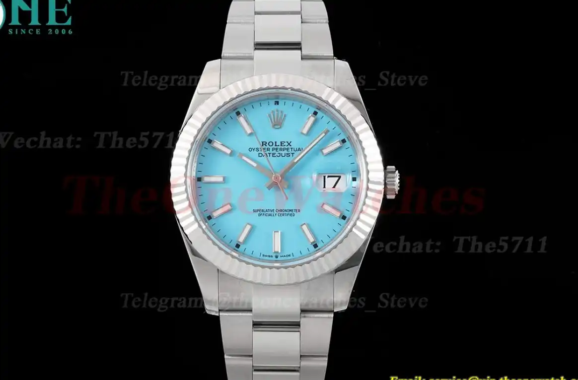 Datejust 126334 41mm Oyster 904L SS SS Tiffany Blue Dial King VR3235