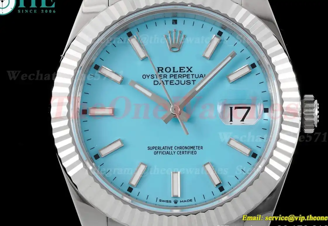 Datejust 126334 41mm Oyster 904L SS SS Tiffany Blue Dial King VR3235