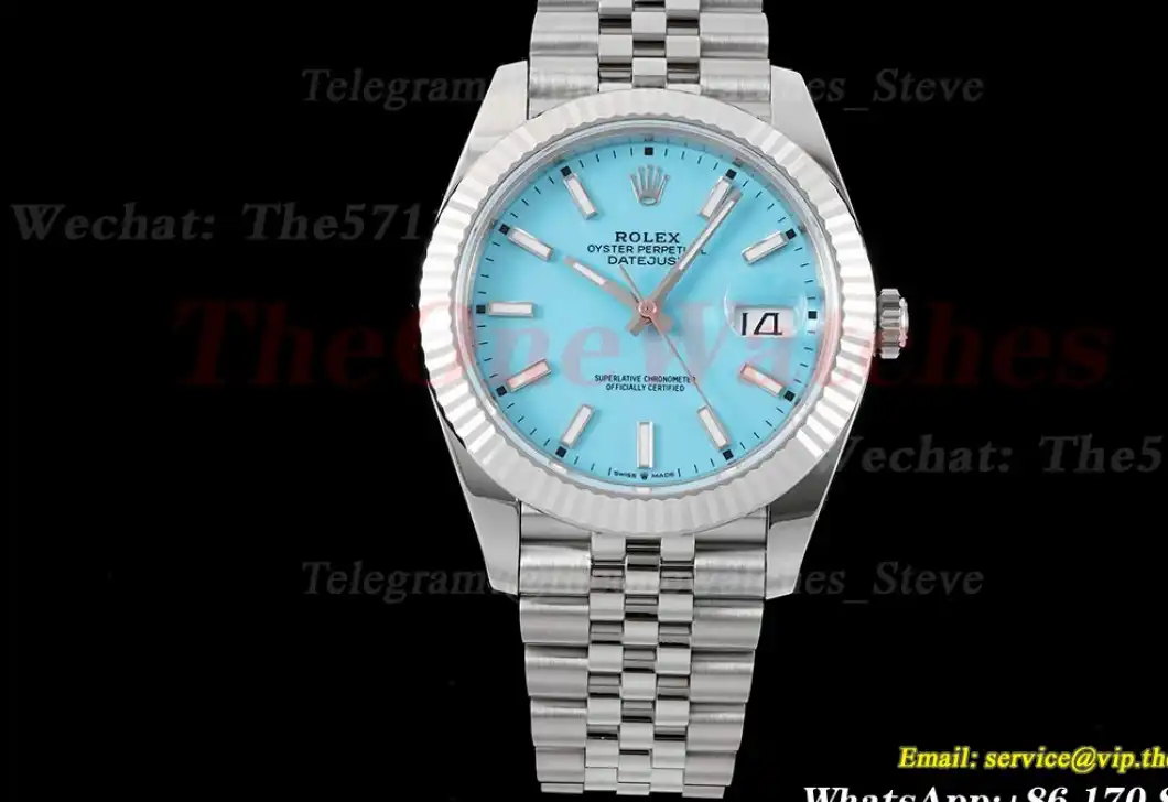 Datejust 126334 41mm Jubilee Flt 904L SS SS Tiffany Blue Dial King VR3235