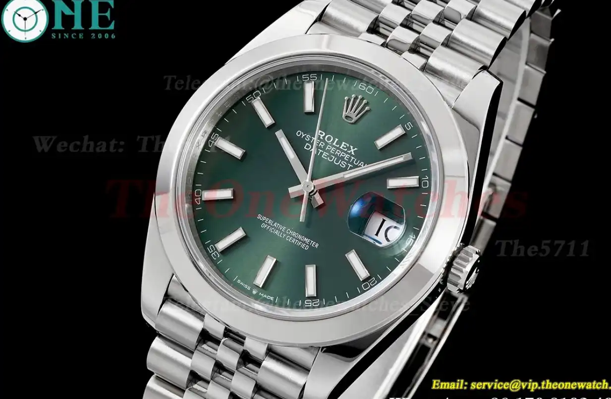 Datejust 126300 41mm Jubilee 904L SS SS Green Stk King VR3235