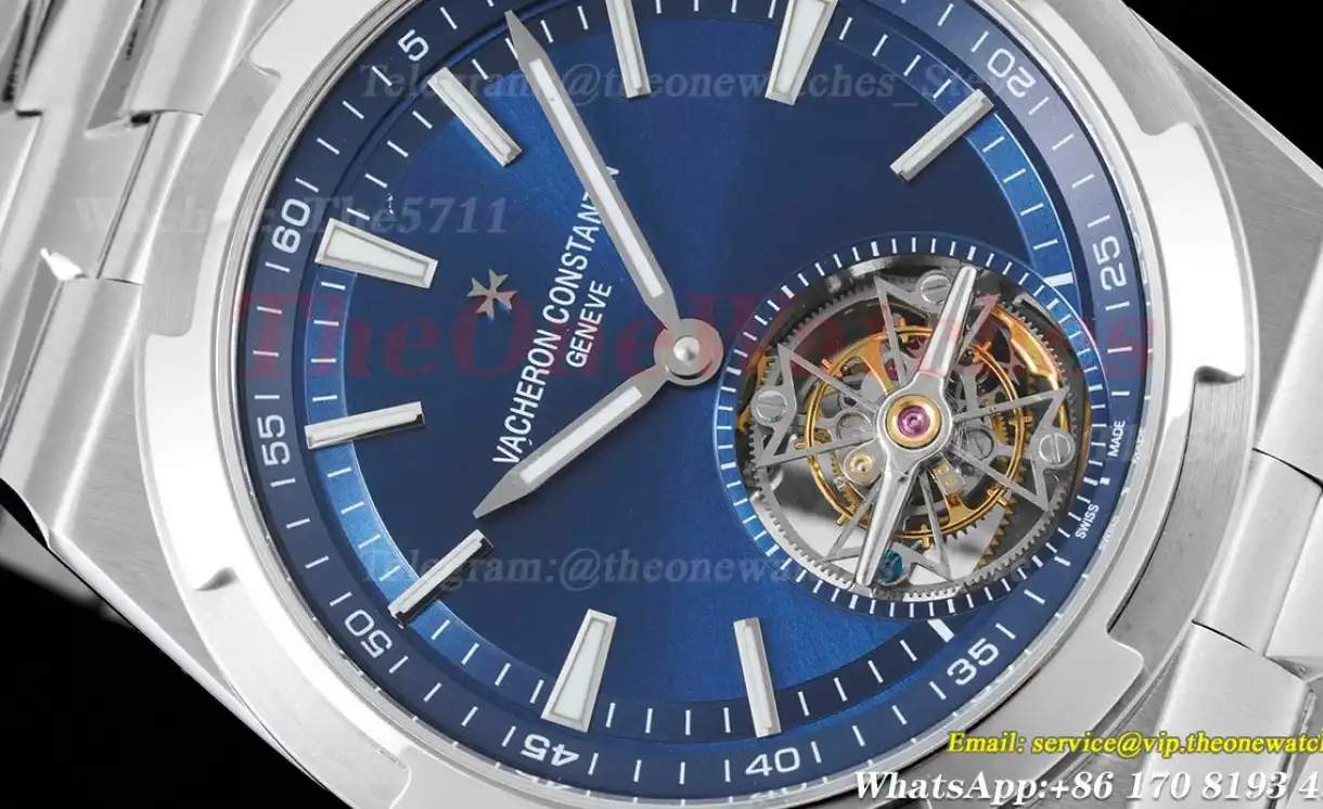 Overseas ref 6000V SS SS Blue Stk BBR Tourbillon