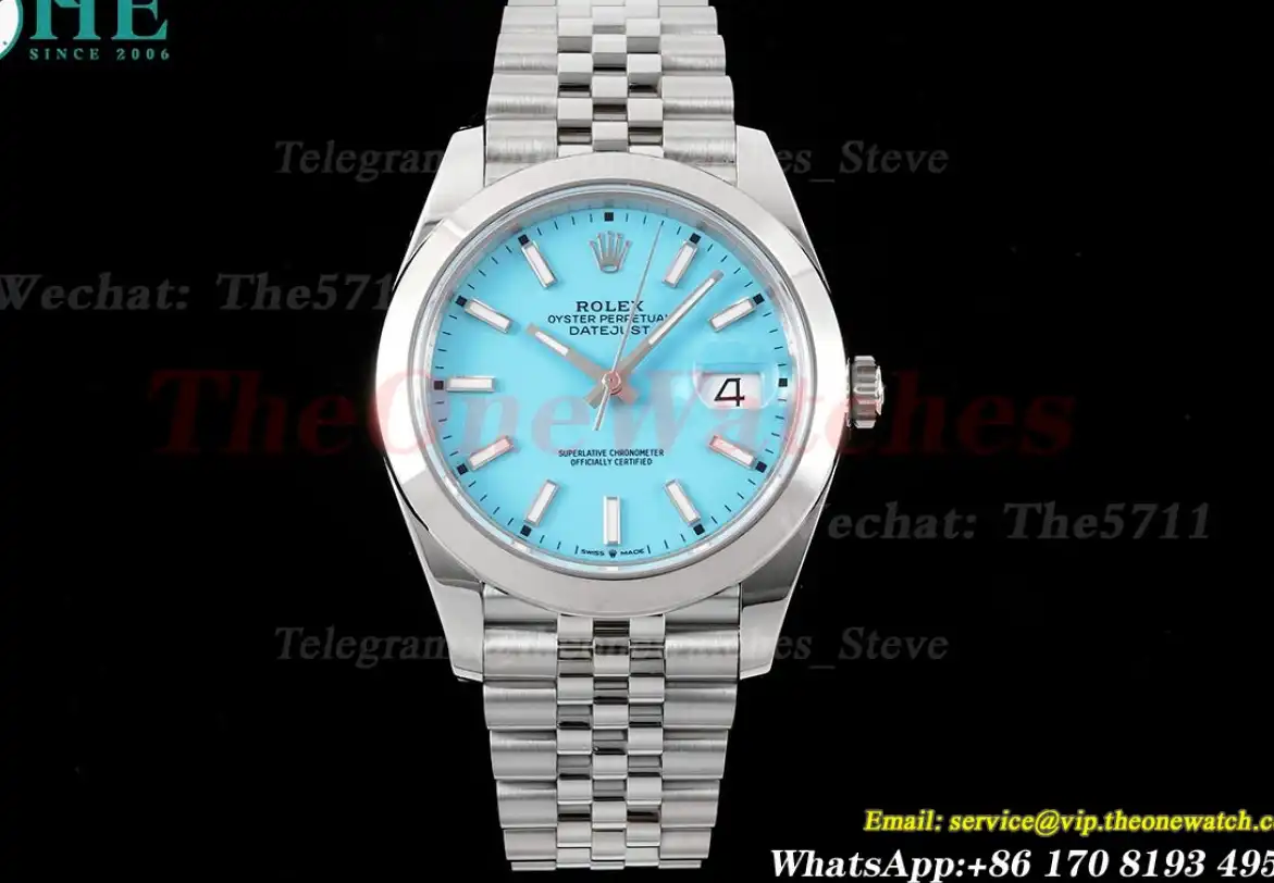 Datejust 126300 41mm Jubilee 904L SS SS Tiffany Blue Dial King VR3235