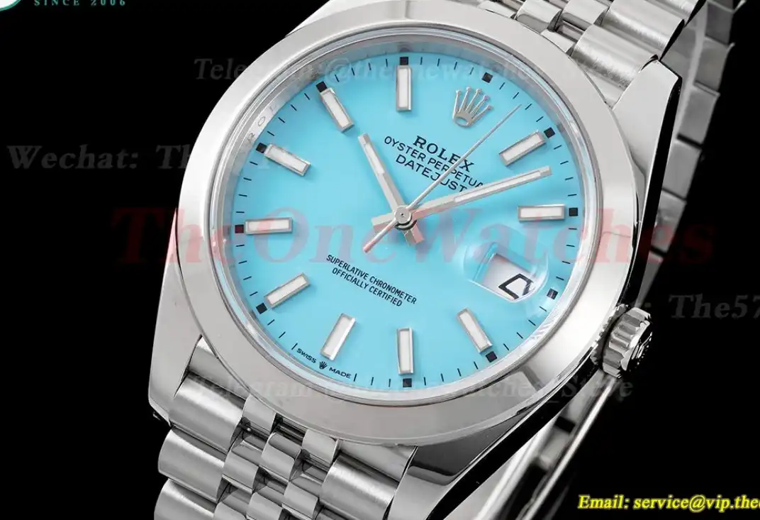 Datejust 126300 41mm Jubilee 904L SS SS Tiffany Blue Dial King VR3235