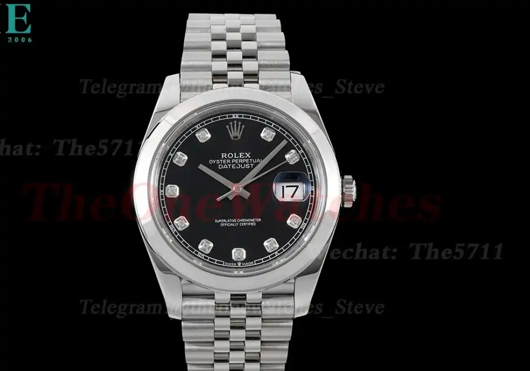 Datejust 126300 41mm Jubilee 904L SS SS Black Dial King VR3235