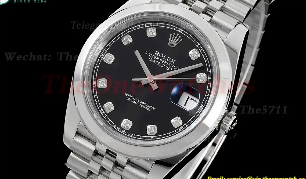 Datejust 126300 41mm Jubilee 904L SS SS Black Dial King VR3235