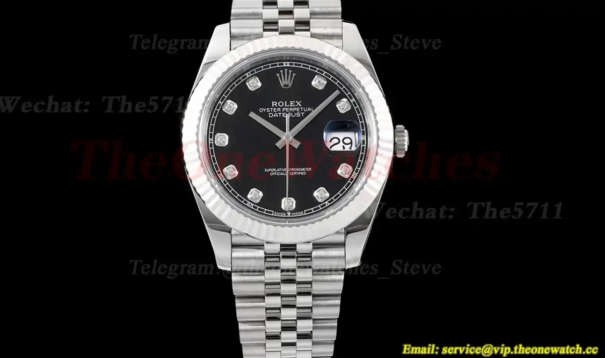 Datejust 126334 41mm Jubilee Flt 904L SS SS Black Dial King VR3235