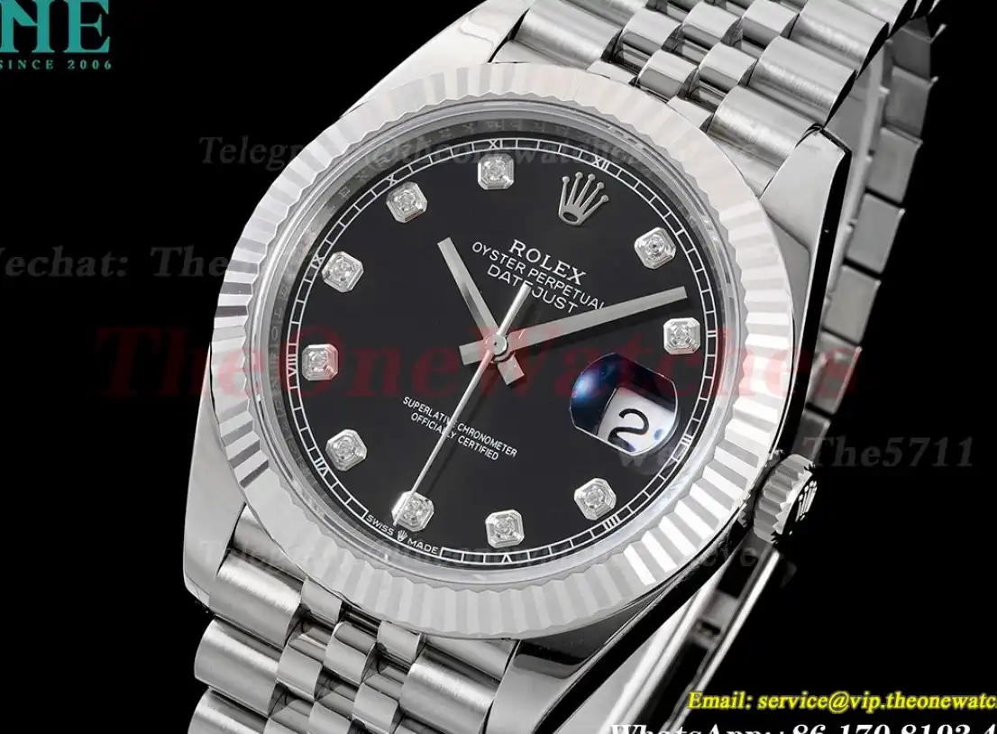 Datejust 126334 41mm Jubilee Flt 904L SS SS Black Dial King VR3235