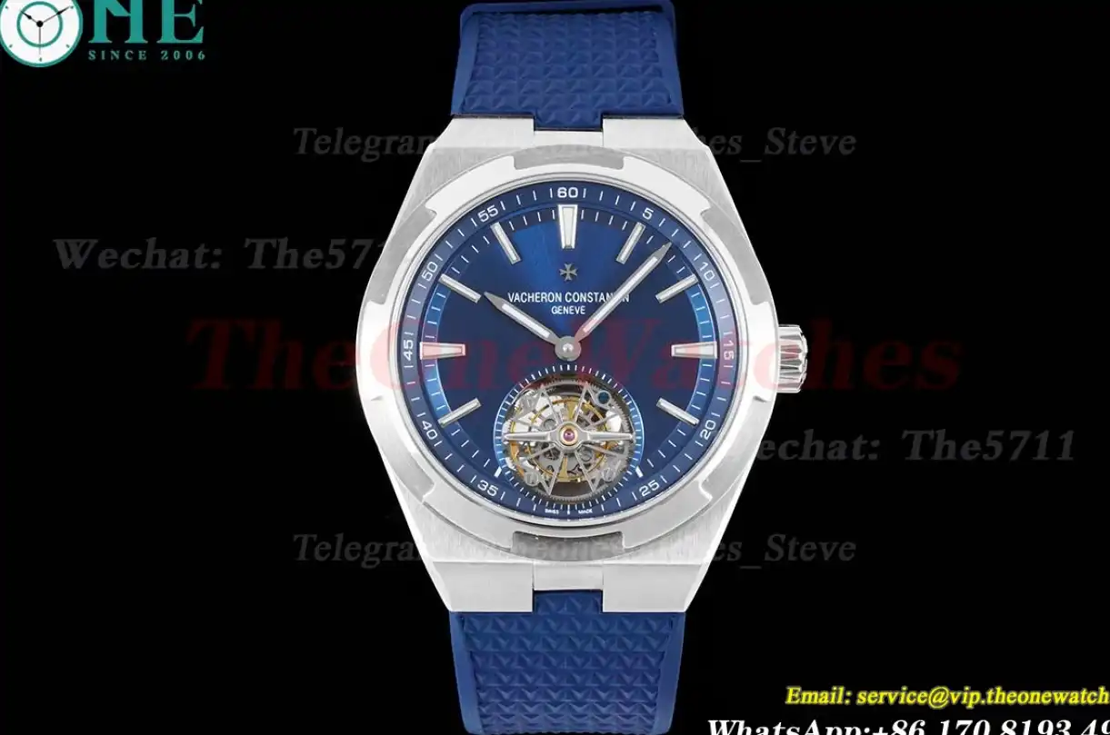 Overseas ref 6000V SS RU Blue Stk BBR Tourbillon