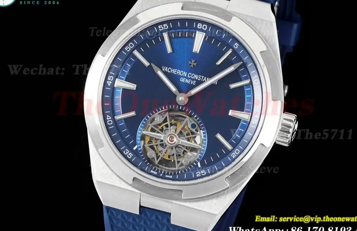 Overseas ref 6000V SS RU Blue Stk BBR Tourbillon