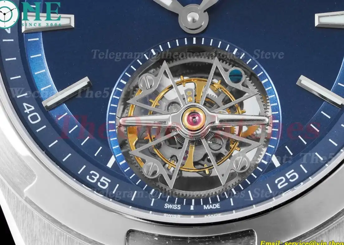 Overseas ref 6000V SS RU Blue Stk BBR Tourbillon