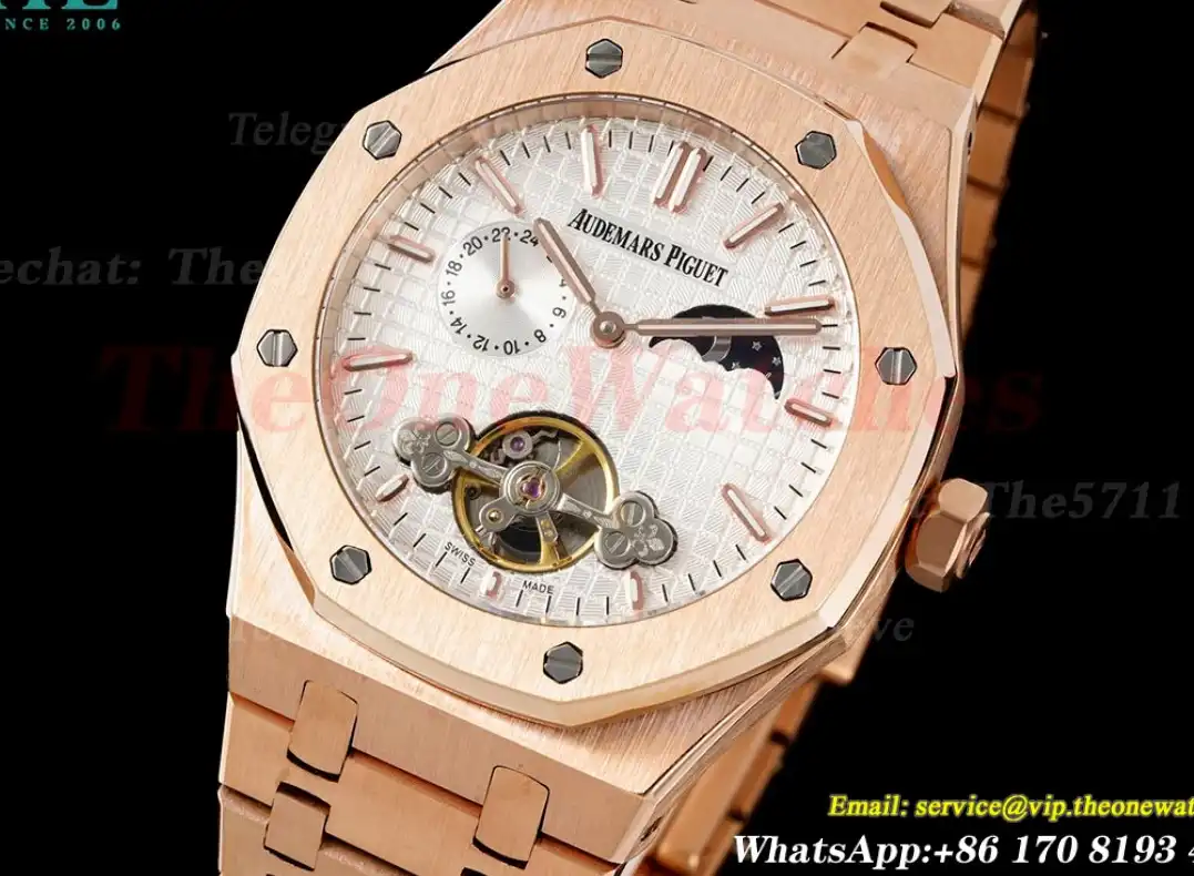 Royal Oak Fake tourbillon RG RG White Stk ABF A23J(Erotic)