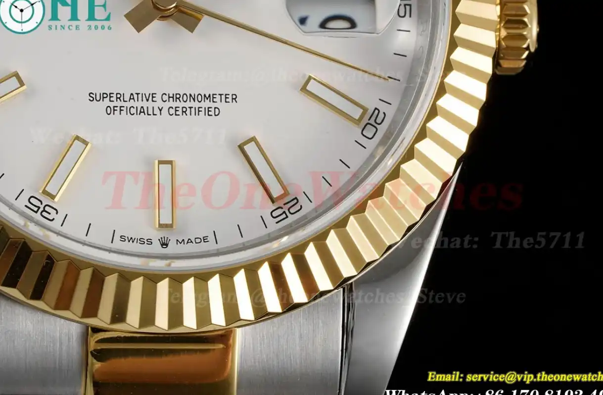 Datejust 126333 41MM Oyster 904L White Stk YG SS GMF VR3235