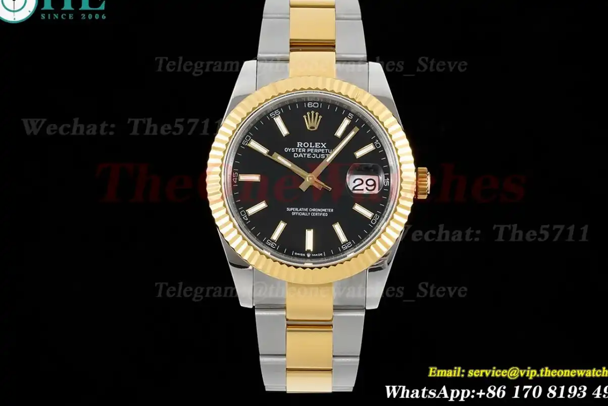 Datejust 126333 41MM Oyster 904L Black Stk YG SS GMF VR3235