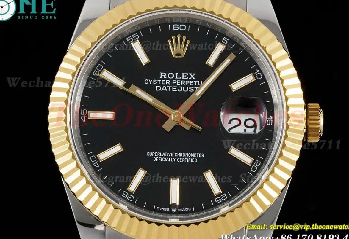 Datejust 126333 41MM Oyster 904L Black Stk YG SS GMF VR3235