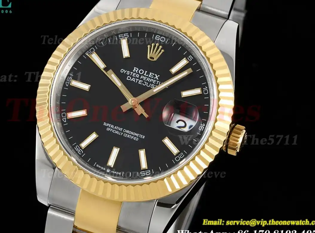 Datejust 126333 41MM Oyster 904L Black Stk YG SS GMF VR3235