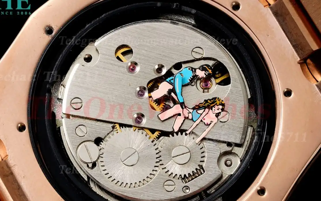 Royal Oak Fake tourbillon RG RG Black Stk ABF A23J(Erotic)