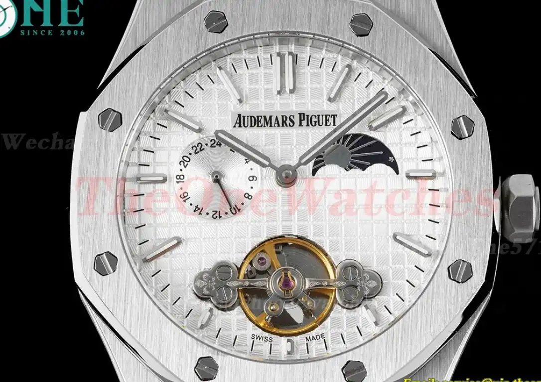 Royal Oak Fake tourbillon SS SS White Stk ABF A23J(Erotic)