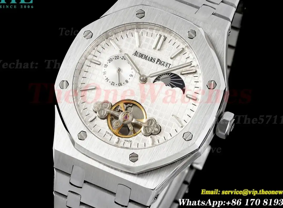 Royal Oak Fake tourbillon SS SS White Stk ABF A23J(Erotic)