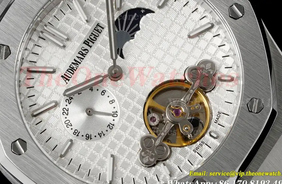 Royal Oak Fake tourbillon SS SS White Stk ABF A23J(Erotic)